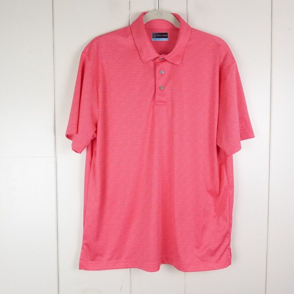 PGA Tour Shirt Mens SZ L Performance Polo Golf Breathable Quick Dry Sports